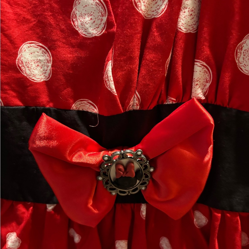 Disney Red and Black Polka Dot Dress with Bow